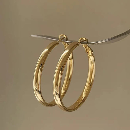 Fashion Large Flat Hoop Earrings Geometric Big Circle Earrings for Women