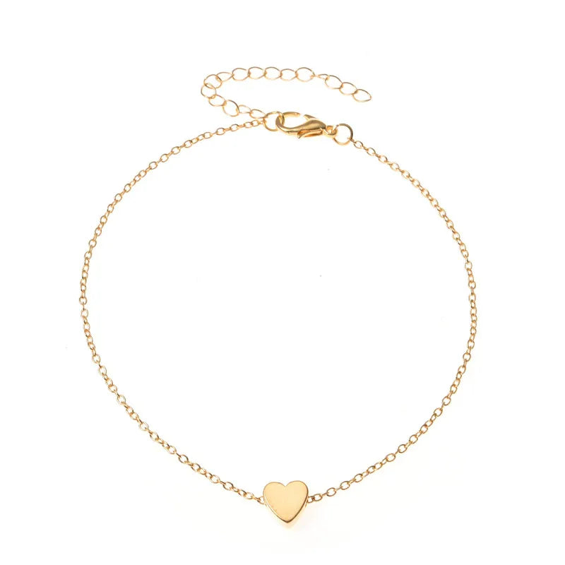Trendy Beads Multilayer Summer Heart Anklet For Woman