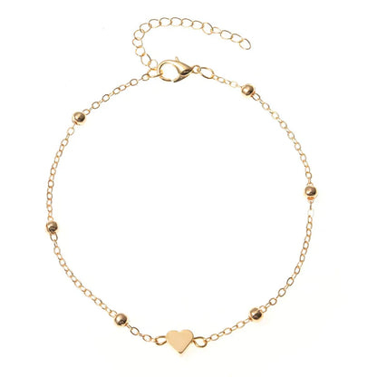 Trendy Beads Multilayer Summer Heart Anklet For Woman