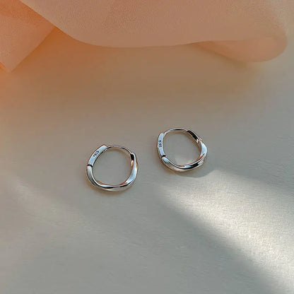 Stainless Steel Smooth Star Zircon Hoop Earrings for Women