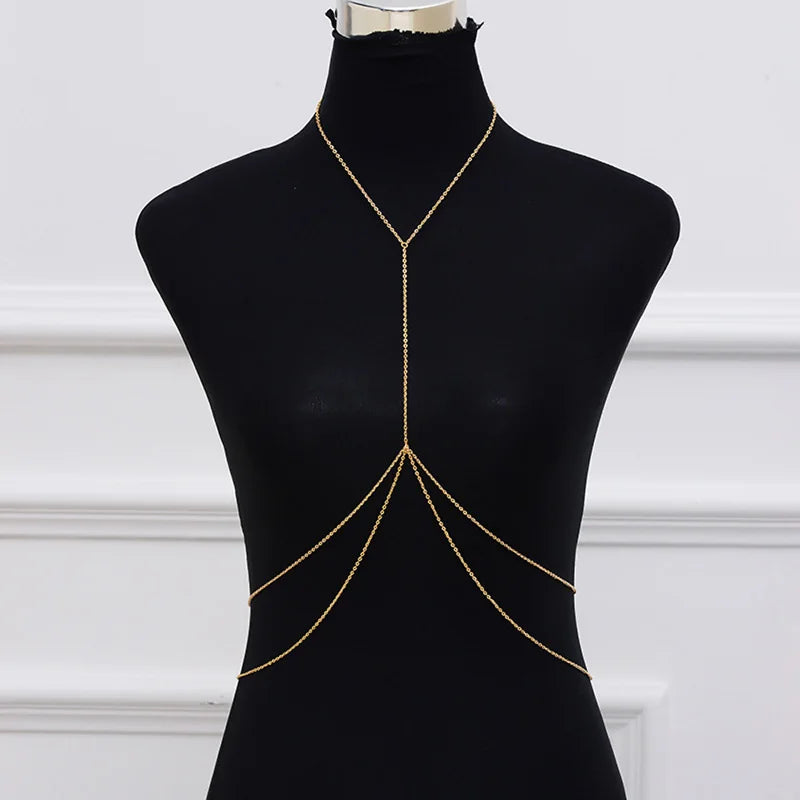 Sexy Chest Chain Bra Bikini Belly Waist Chain for Women