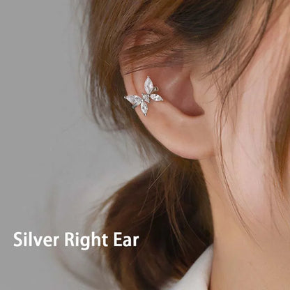 1Pcs Gold Color Zircon Butterfly Ear Clip Female