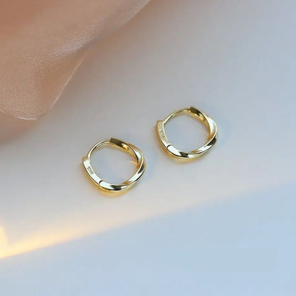 Stainless Steel Smooth Star Zircon Hoop Earrings for Women