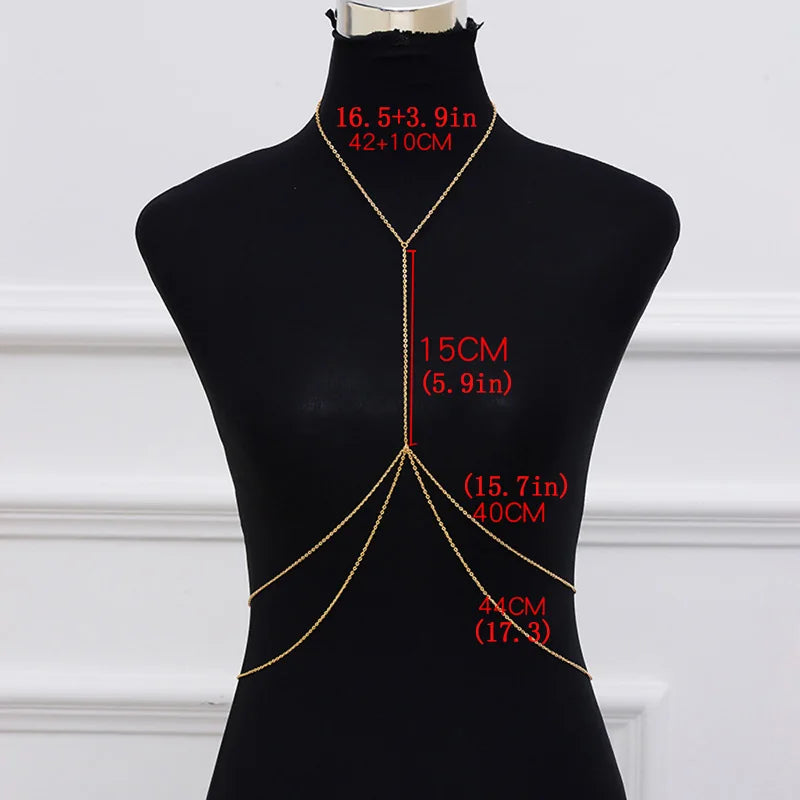 Sexy Chest Chain Bra Bikini Belly Waist Chain for Women