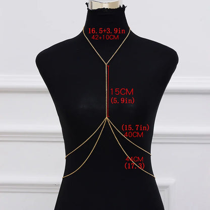 Sexy Chest Chain Bra Bikini Belly Waist Chain for Women