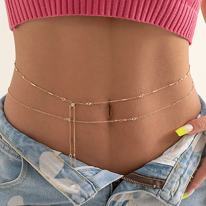 Sexy Crystal Glass Belly Belt Waist Chain Women Summer Beach Bikinis