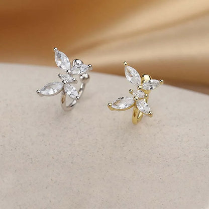 1Pcs Gold Color Zircon Butterfly Ear Clip Female